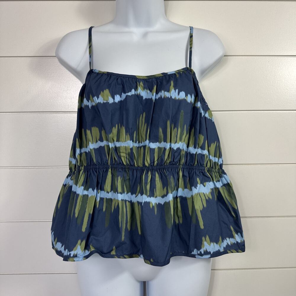 Richer Poorer Stella Tiered Tank Top Cami Blue Ripple Tie Dye sz S